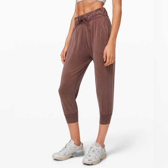 Lululemon Lost In Leisure Crop Joggers Women’s 4 Antique Bark High Rise Pants - Picture 1 of 7